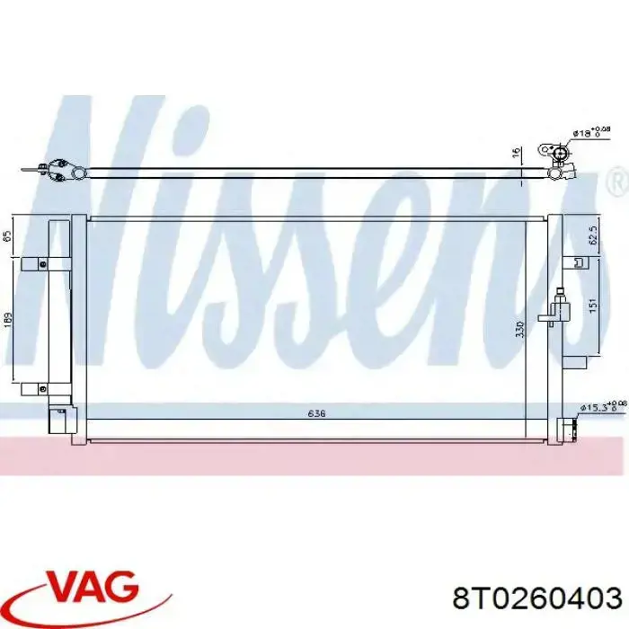 8T0260403 VAG Radiador de aparelho de ar condicionado