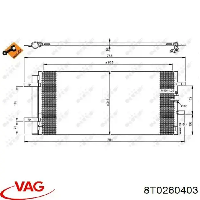 Radiador de aparelho de ar condicionado VAG 8T0260403 preço, a partir de 125,29 USD
