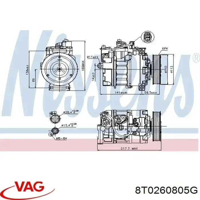 Compressor de aparelho de ar condicionado VAG 8T0260805G preço, a partir de 301,53 EUR