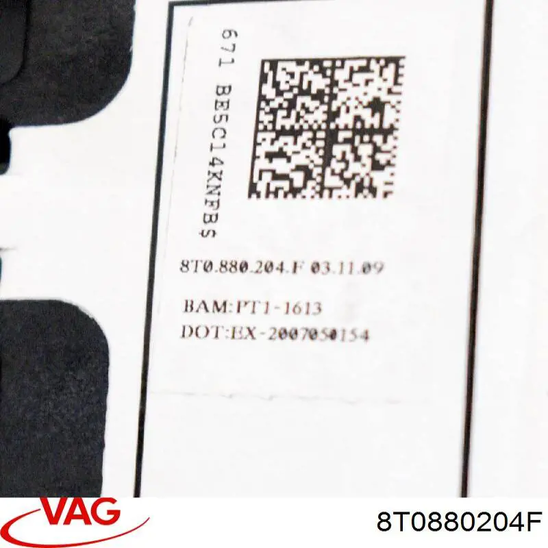 8T0880204F VAG Cinto de segurança (AIRBAG) de passageiro