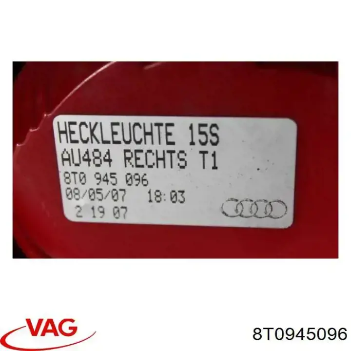 Compre 8T0945096 VAG Lanterna traseira direita externa