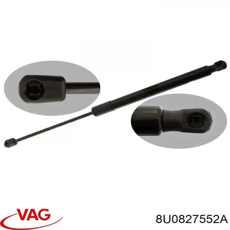8U0827552A VAG Amortecedor de tampa de porta-malas (de 3ª/5ª porta traseira)
