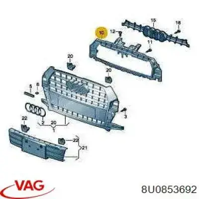 Compre 8U0807692 VAG Consola inferior do radiador