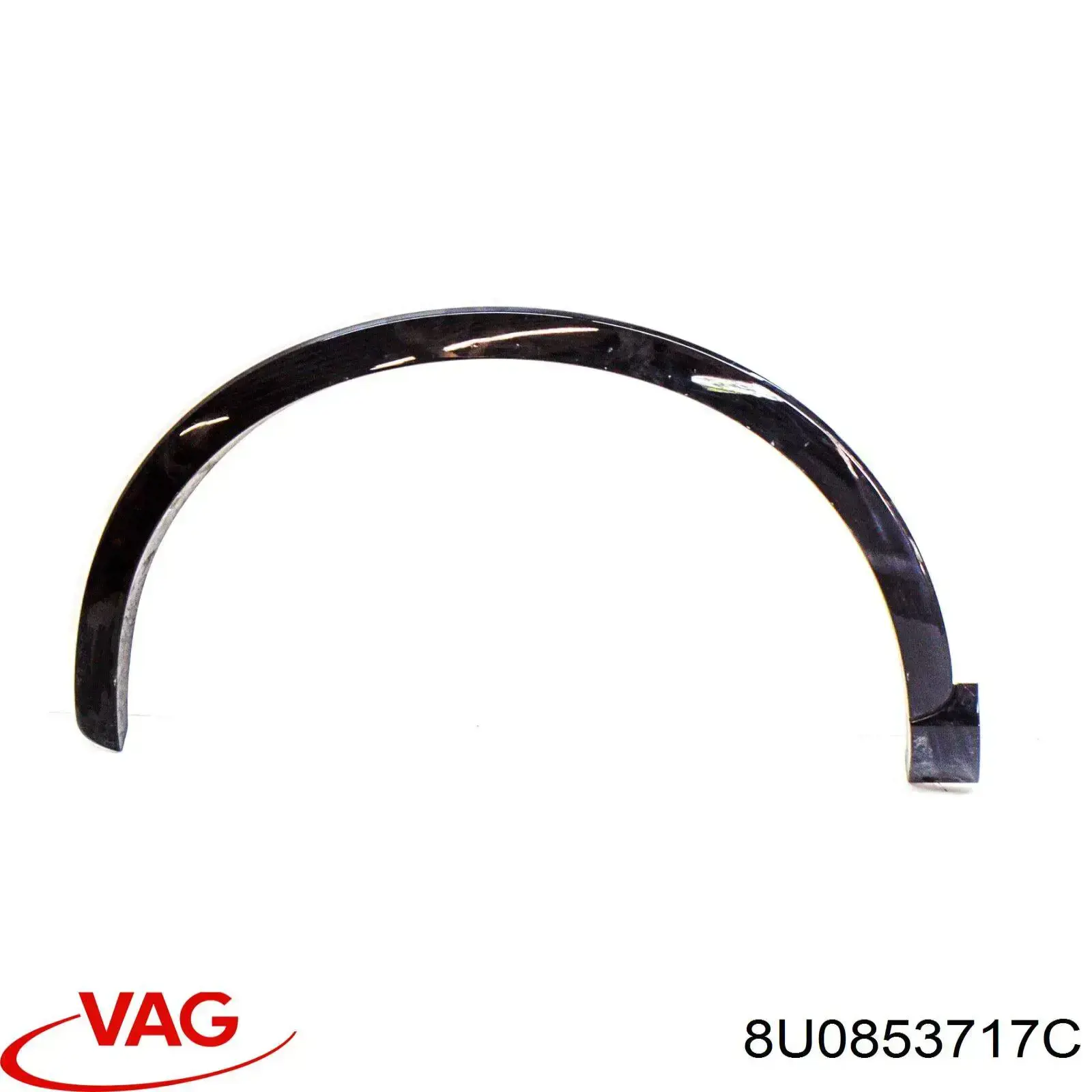 8U0853717CGRU VAG Expansor esquerdo (placa sobreposta) de arco do pára-lama traseiro