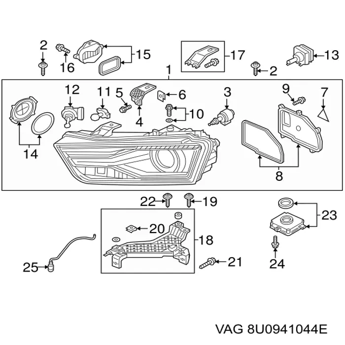 8U0941044E VAG Luz direita
