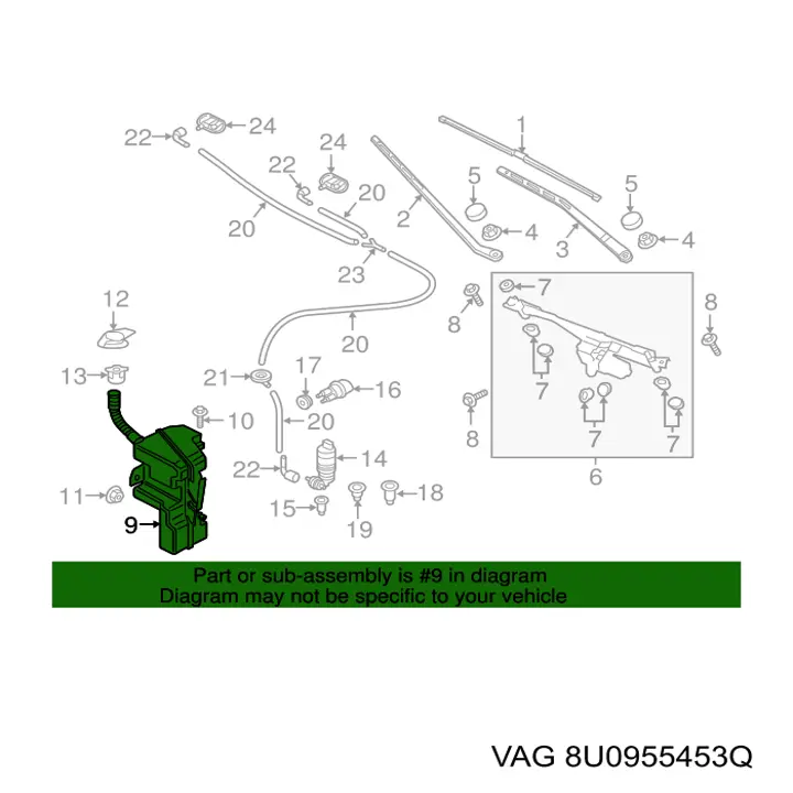 Tanque de fluido para lavador de vidro VAG 8U0955453Q preço, a partir de 78,99 USD