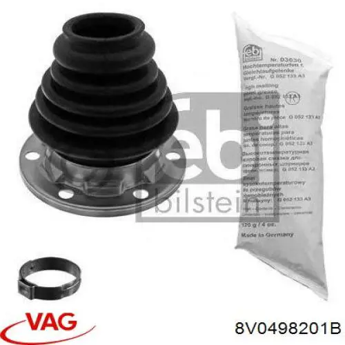 8V0498201B VAG Bota de proteção interna esquerda de junta homocinética do semieixo dianteiro