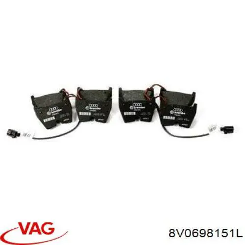 8V0698151L VAG Sapatas do freio dianteiras de disco