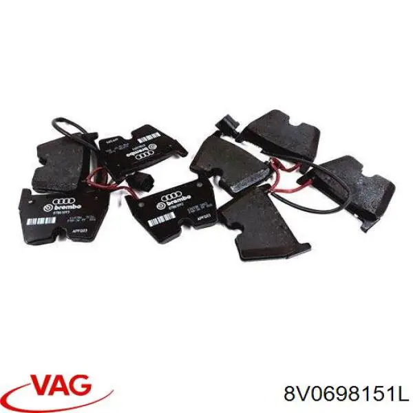 Sapatas do freio dianteiras de disco VAG 8V0698151L preço, a partir de 88,96 USD