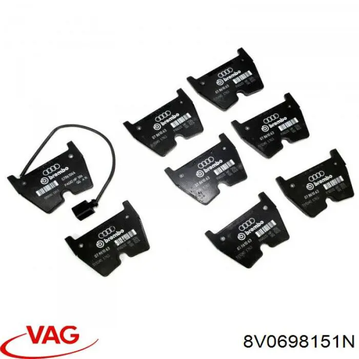 Sapatas do freio dianteiras de disco VAG 8V0698151N preço, a partir de 105,86 USD
