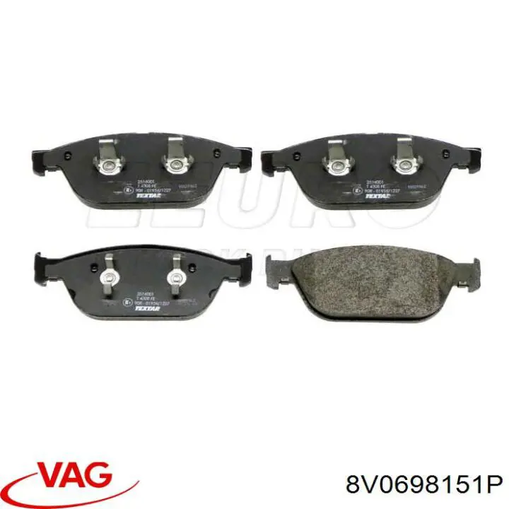 Sapatas do freio dianteiras de disco VAG 8V0698151P preço, a partir de 80,92 USD
