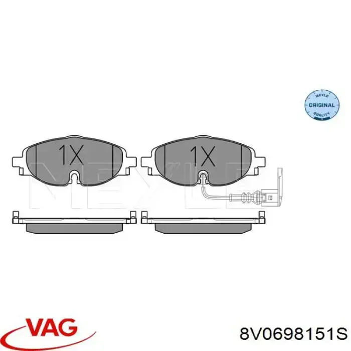 Compre 8V0698151S VAG Sapatas do freio dianteiras de disco