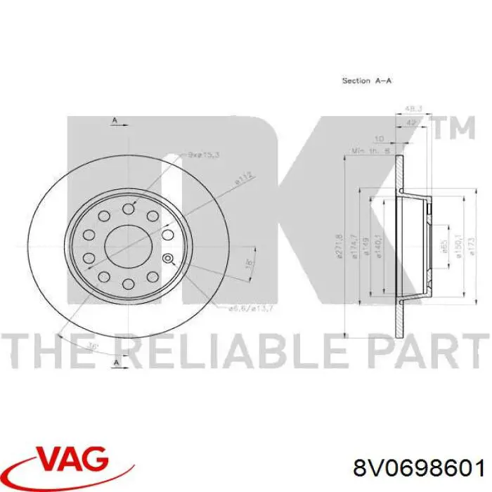  VAG 8V0698601 preço, a partir de 306,49 USD