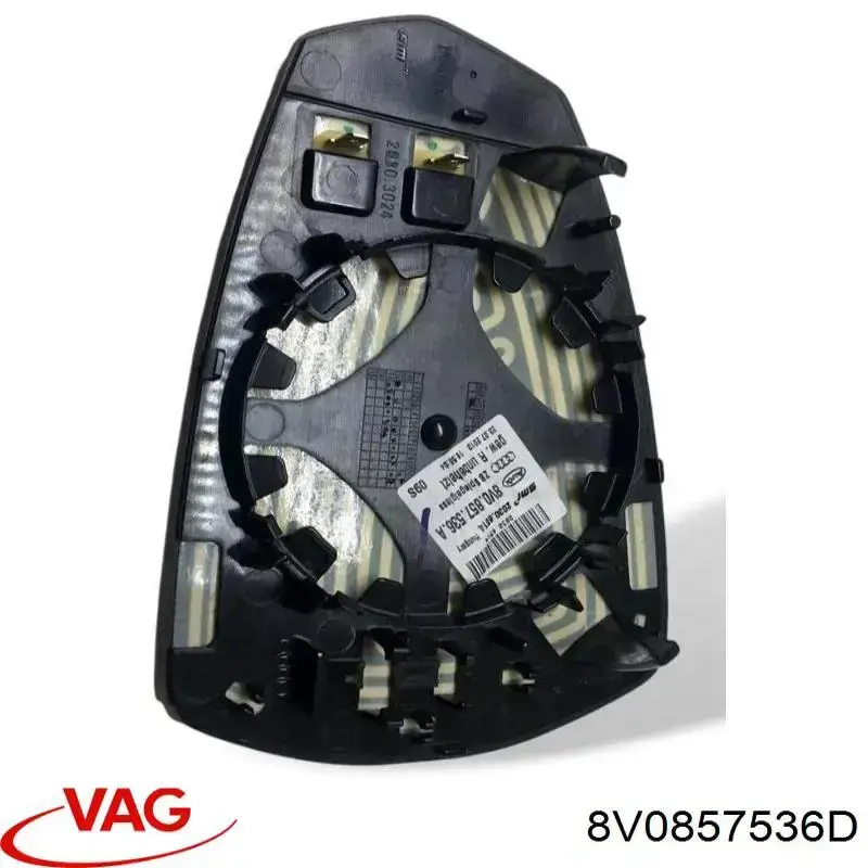 8V0857536D VAG Elemento espelhado do espelho de retrovisão direito