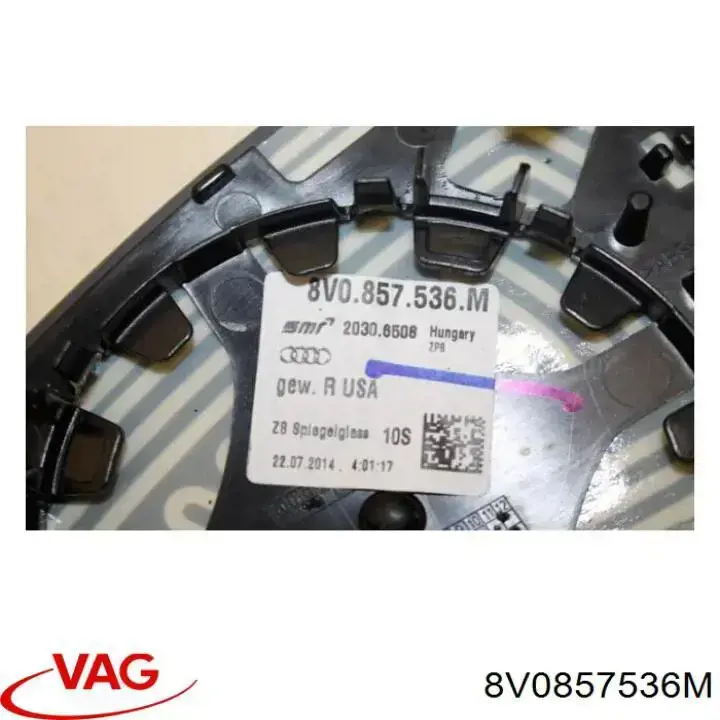 Elemento espelhado do espelho de retrovisão direito VAG 8V0857536M preço, a partir de 112,14 USD