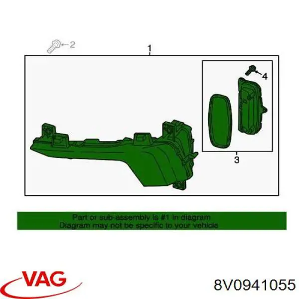 8V0941055 VAG Luzes máximas esquerdas