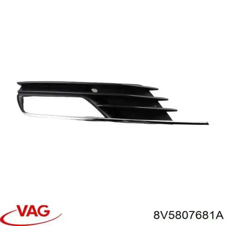 8V5807681A VAG Grelha esquerda do pára-choque dianteiro