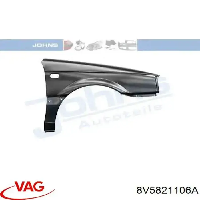 Pára-lama dianteiro direito VAG 8V5821106A preço, a partir de 234,33 USD