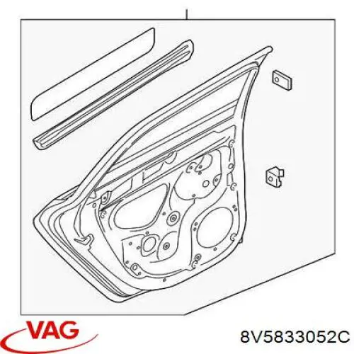 8V5833052C VAG Porta traseira direita