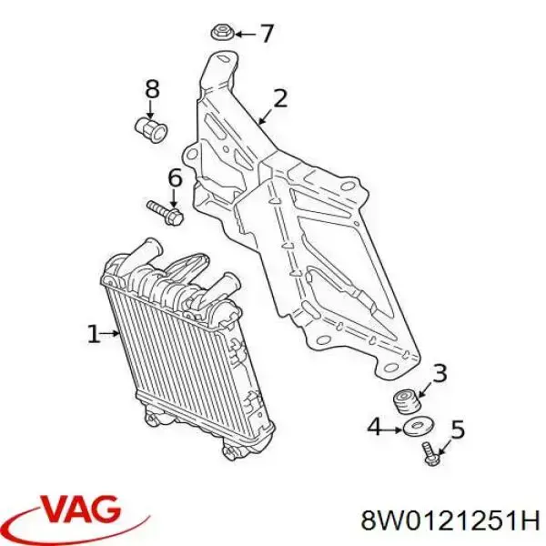 Radiador de esfriamento de motor VAG 8W0121251H preço, a partir de 219,99 USD
