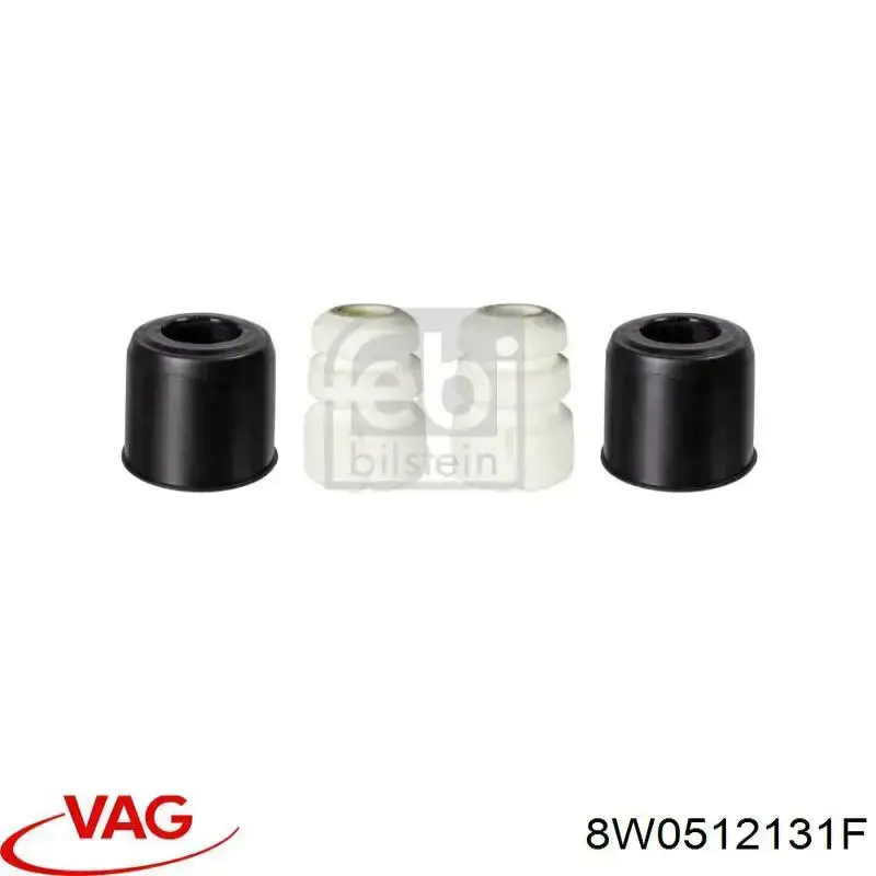 8W0512131F VAG Pára-choque (grade de proteção) de amortecedor traseiro + bota de proteção