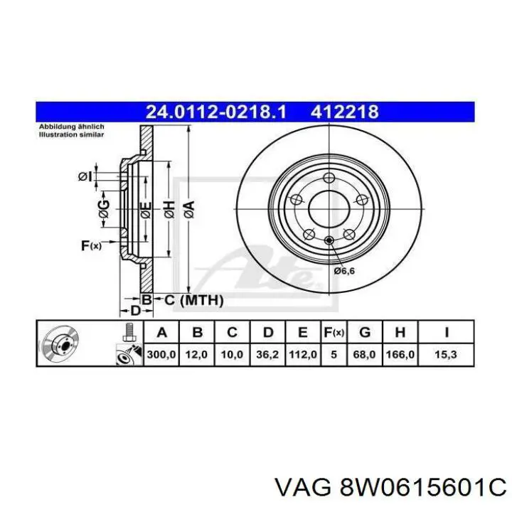 Compre 8W0615601C VAG Disco do freio traseiro