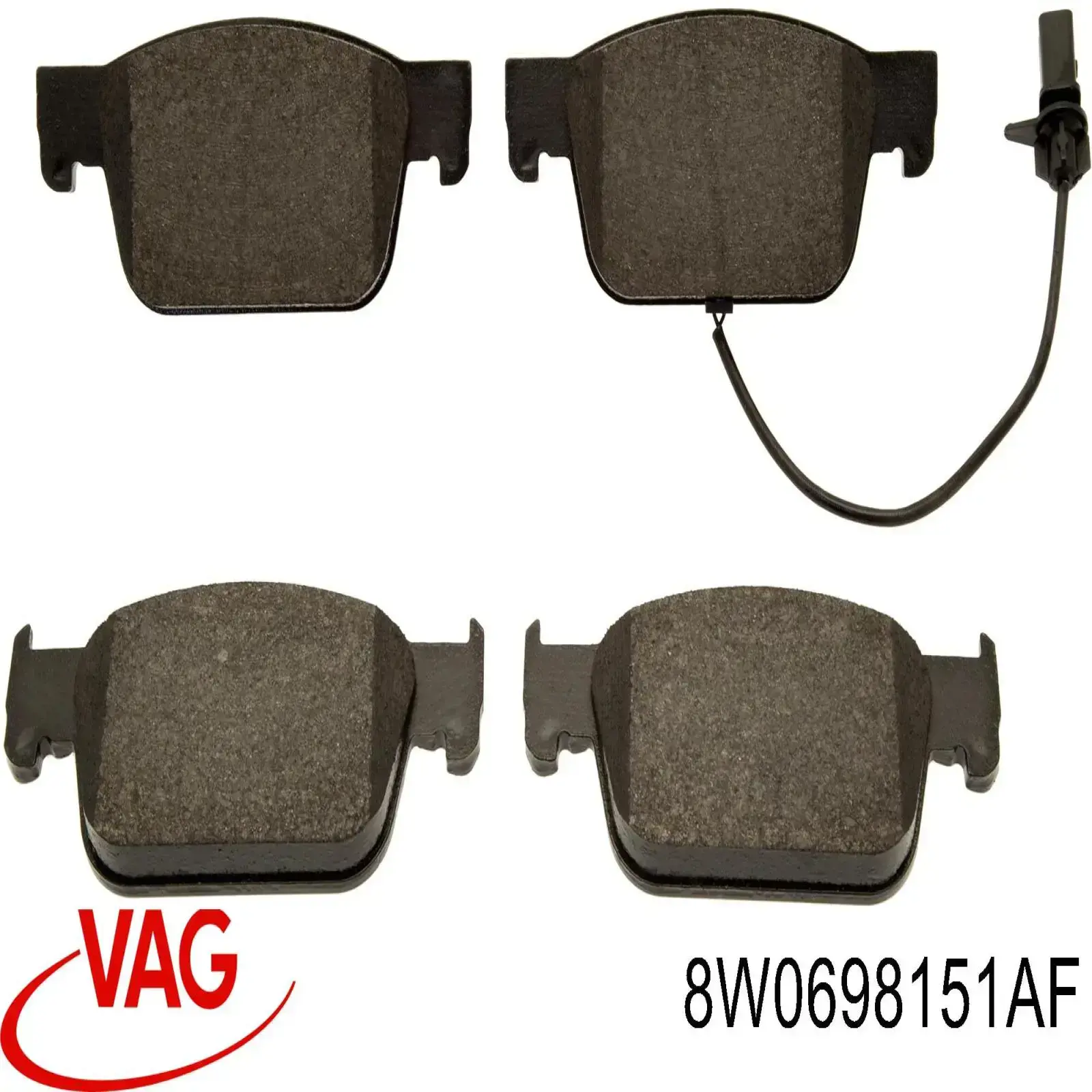 8W0698151AF VAG Sapatas do freio dianteiras de disco
