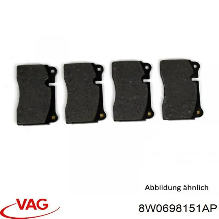 8W0698151BF VAG Sapatas do freio dianteiras de disco
