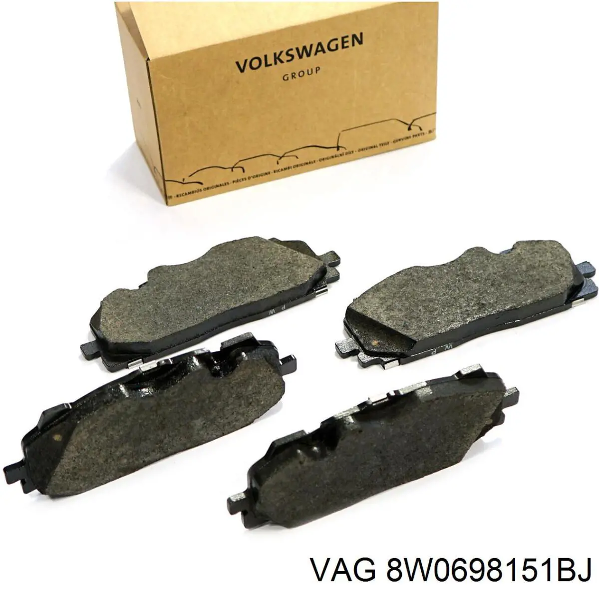 8W0698151BJ VAG Sapatas do freio dianteiras de disco
