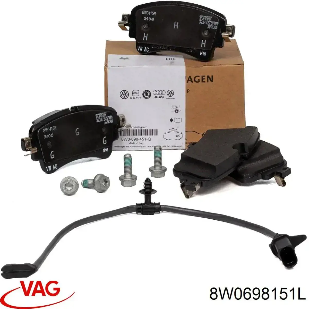 Compre 8W0698151L VAG Sapatas do freio dianteiras de disco