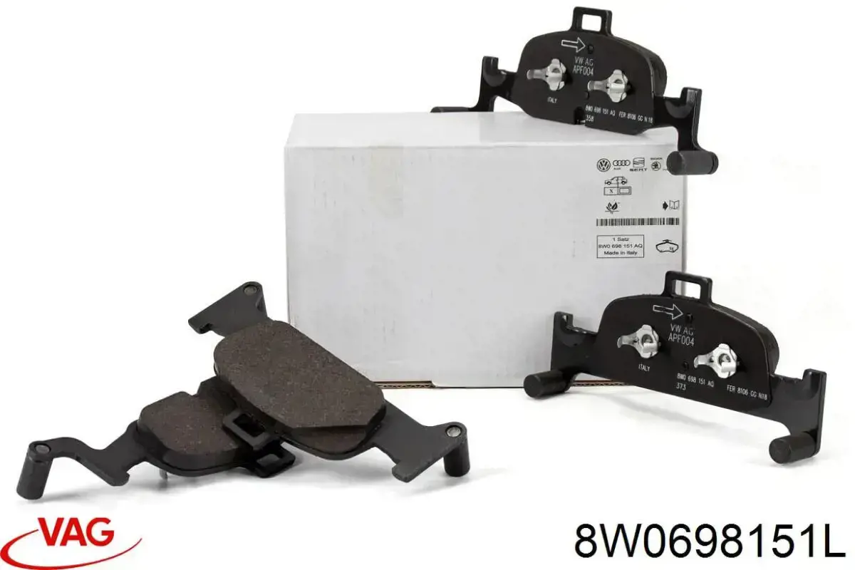 8W0698151L VAG Sapatas do freio dianteiras de disco