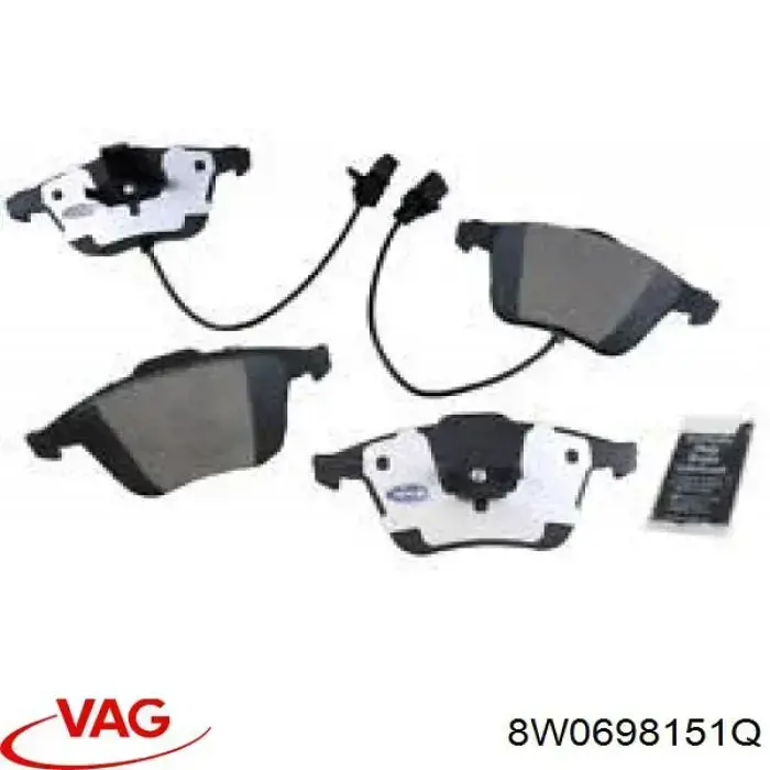 8W0698151Q VAG Sapatas do freio dianteiras de disco