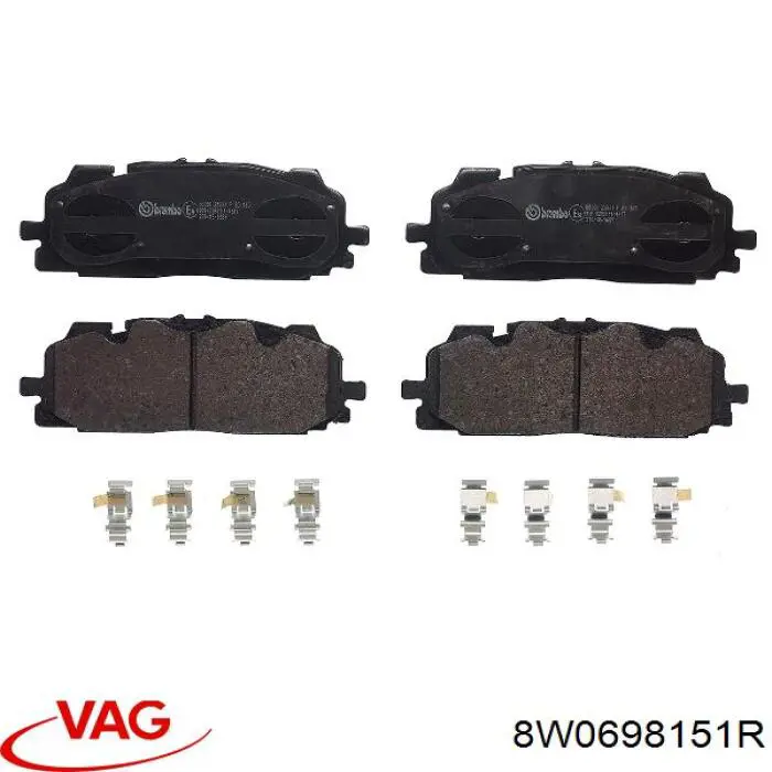 Sapatas do freio dianteiras de disco VAG 8W0698151R preço, a partir de 50,83 USD