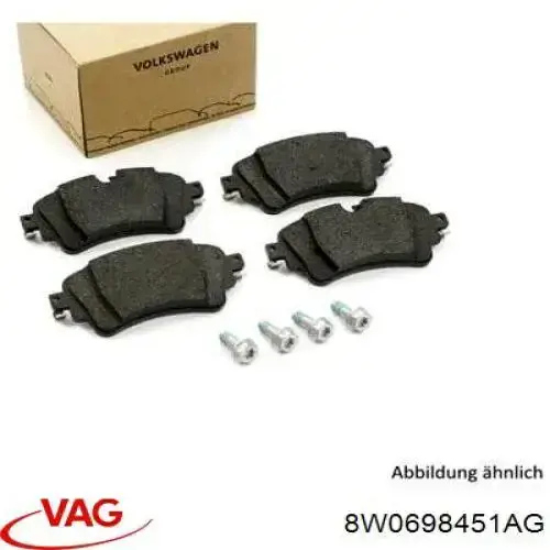 8W0698451AG VAG Sapatas do freio traseiras de disco