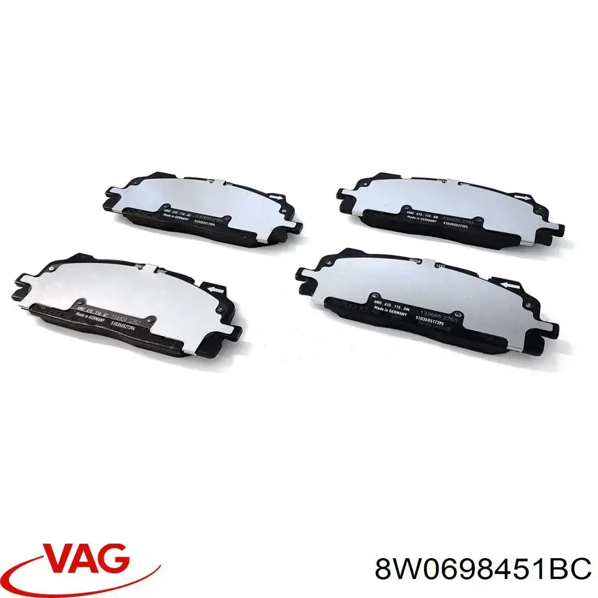 Sapatas do freio traseiras de disco VAG 8W0698451BC preço, a partir de 35,29 USD