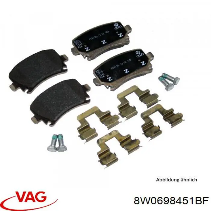 Sapatas do freio traseiras de disco VAG 8W0698451BF preço, a partir de 36,18 USD