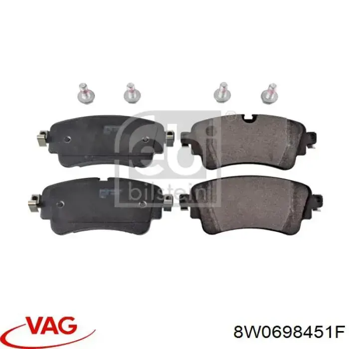 Compre 8W0698451F VAG Sapatas do freio traseiras de disco