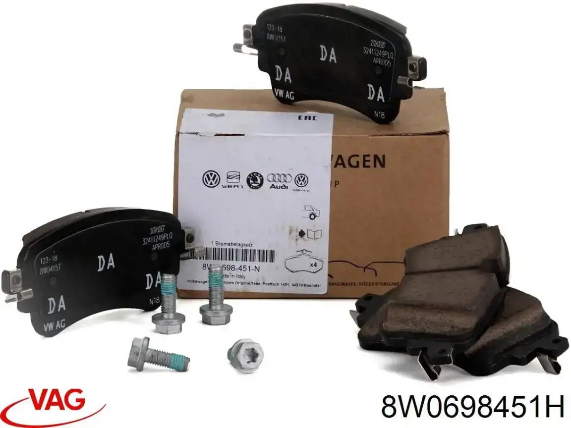 8W0698451H VAG Sapatas do freio traseiras de disco