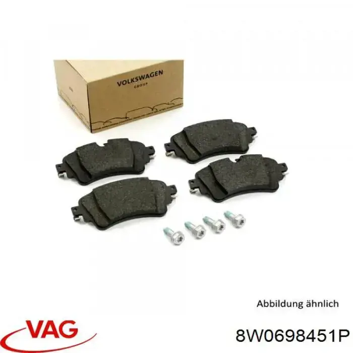 8W0698451P VAG Sapatas do freio traseiras de disco