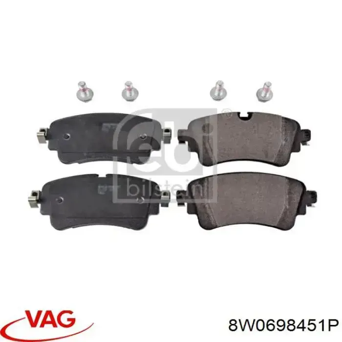 Compre 8W0698451P VAG Sapatas do freio traseiras de disco