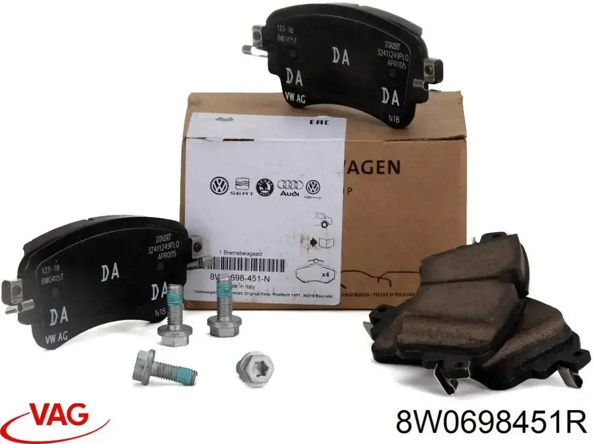 8W0698451R VAG Sapatas do freio traseiras de disco