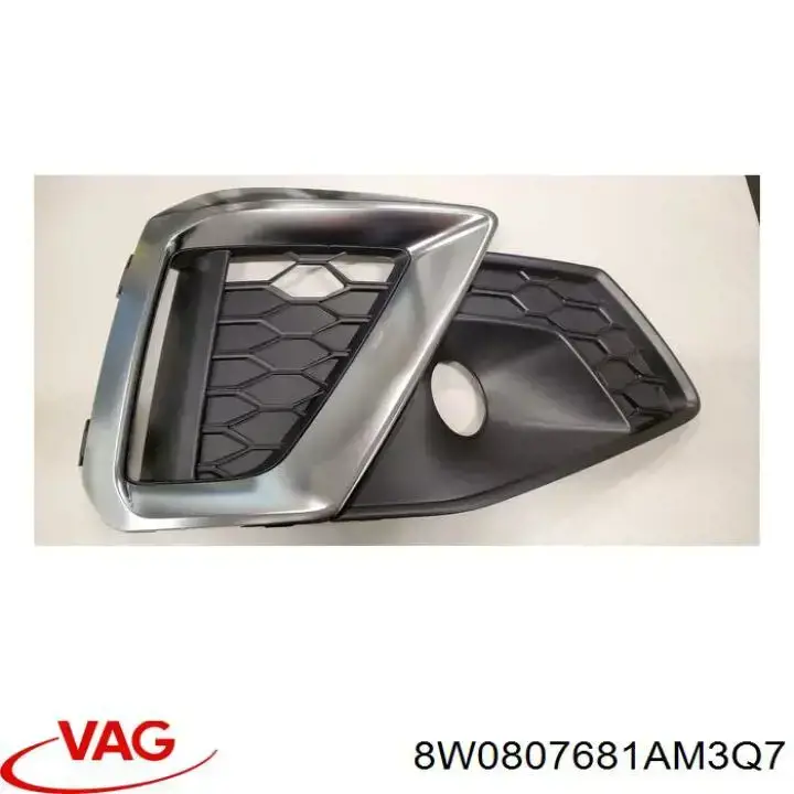8W0807681AM3Q7 VAG Grelha inferior do pára-choque dianteiro