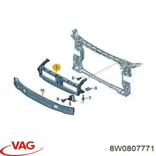 Consola de grelha do radiador VAG 8W0807771B preço, a partir de 78,38 USD