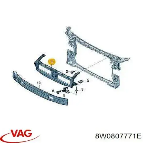 Consola de grelha do radiador 13D2055 Polcar