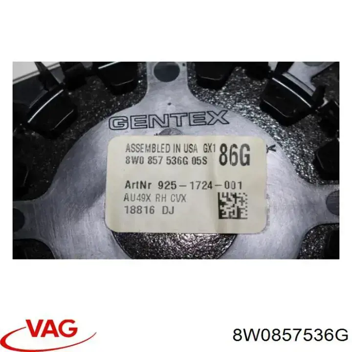 Elemento espelhado do espelho de retrovisão direito VAG 8W0857536G preço, a partir de 580,99 USD