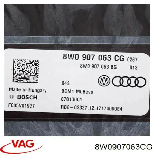 Módulo de direção (Centralina eletrônica) da rede de bordo VAG 8W0907063CG preço, a partir de 236,66 USD