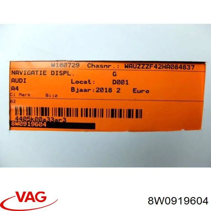 Compre 8W0919604 VAG Mostrador multifuncional