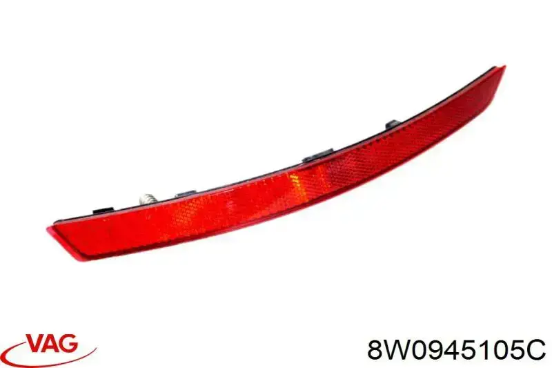 Retrorrefletor (refletor) do pára-choque traseiro esquerdo VAG 8W0945105C preço, a partir de 31,03 USD
