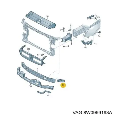 8W0959193A VAG Consola de radar de controlo de cruzeiro (distronic)