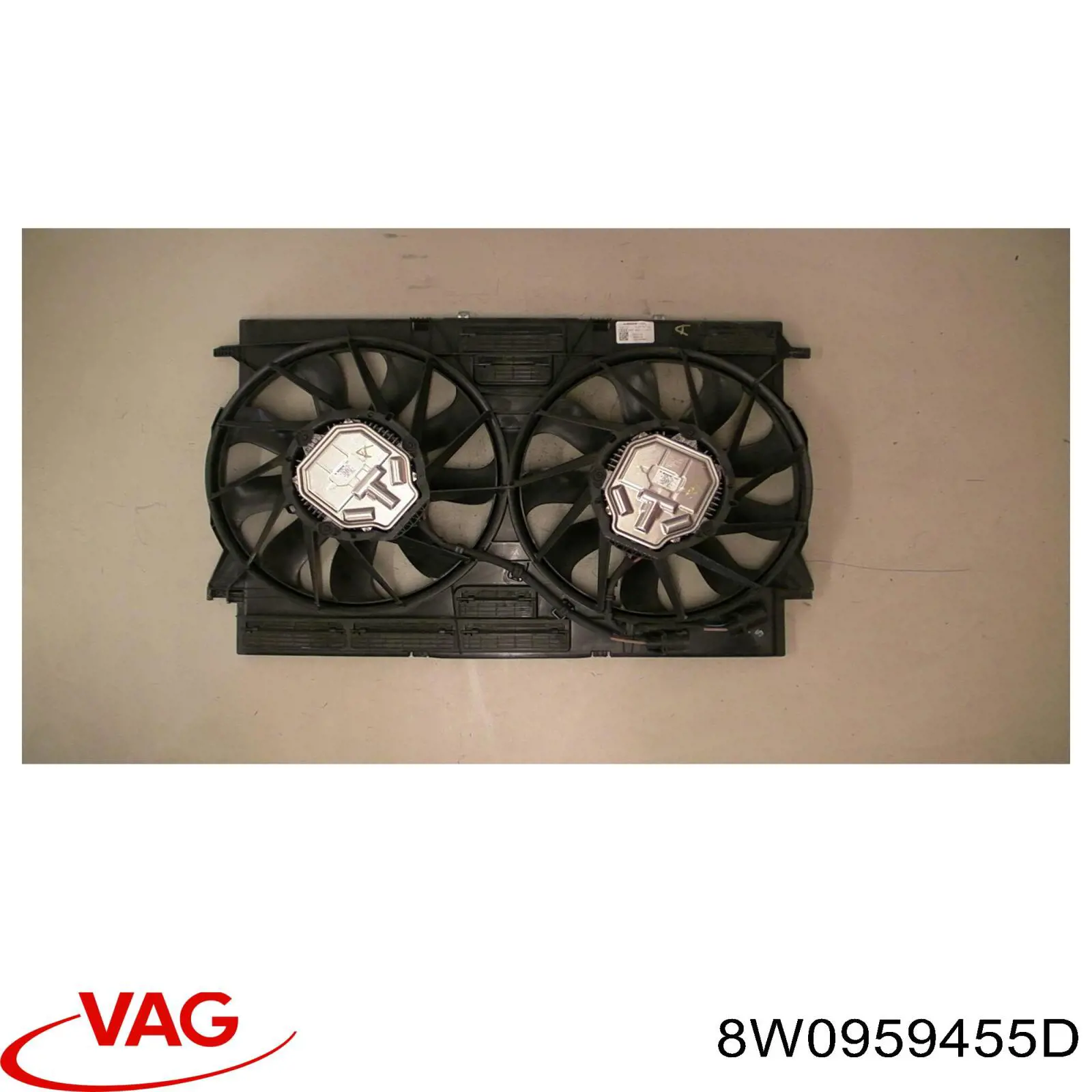 Ventilador elétrico de esfriamento montado (motor + roda de aletas) esquerdo VAG 8W0959455D preço, a partir de 131,25 USD